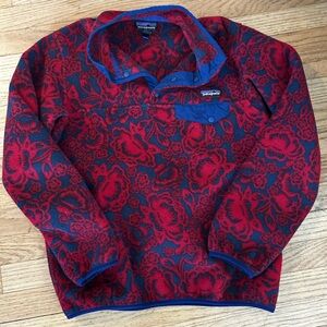 Patagonia Red and Blue synchilla snap T pullover